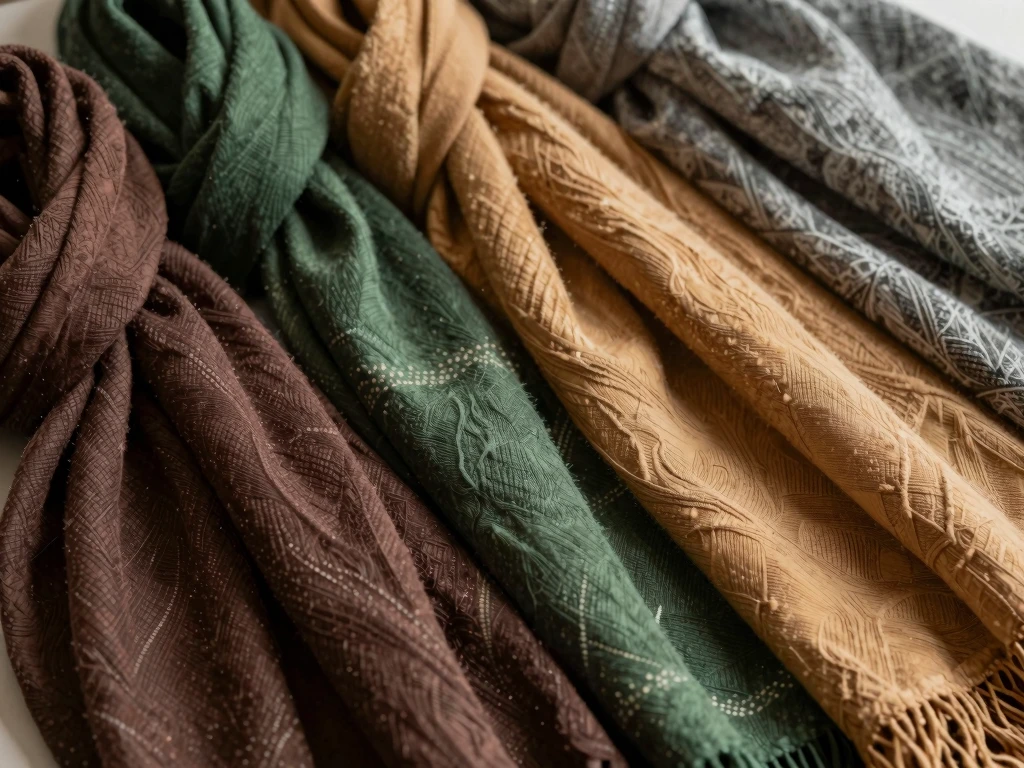 Sjaals in aardse tinten